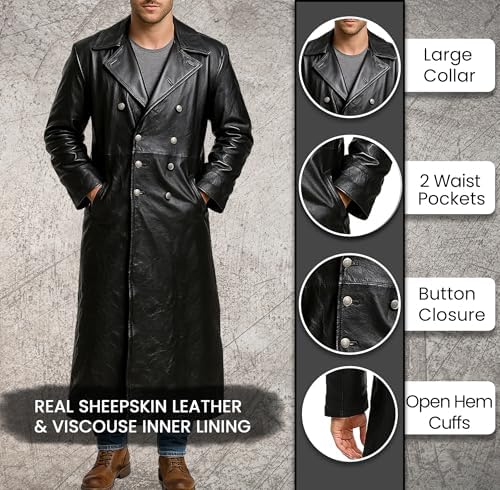 Mens Vintage German Classic WW2 Officer Military Uniform Black